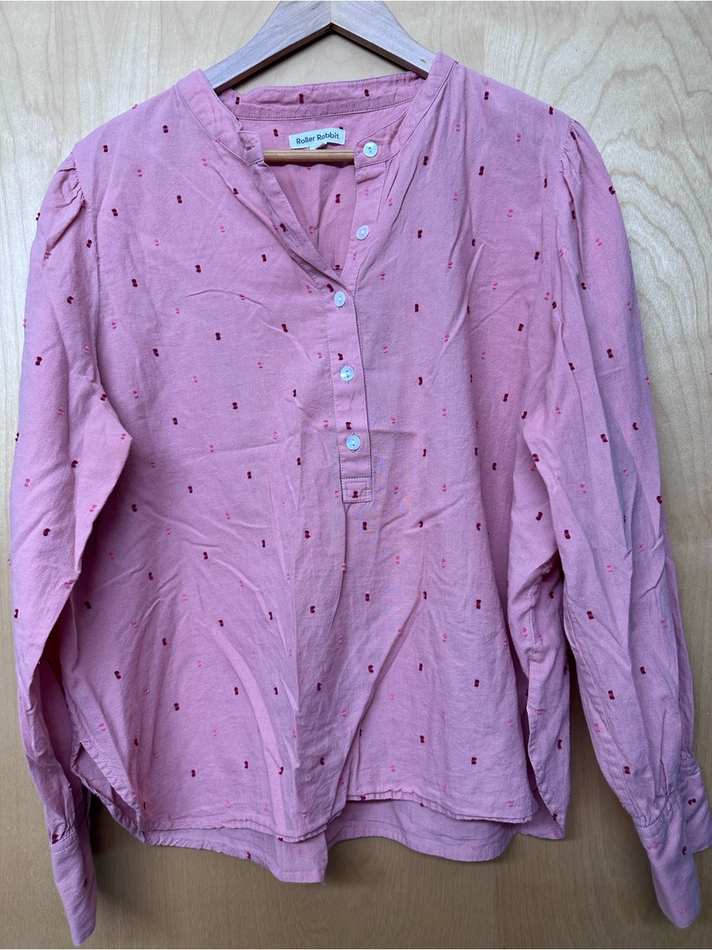 Roller Rabbit Women’s Pink Popover Blouse